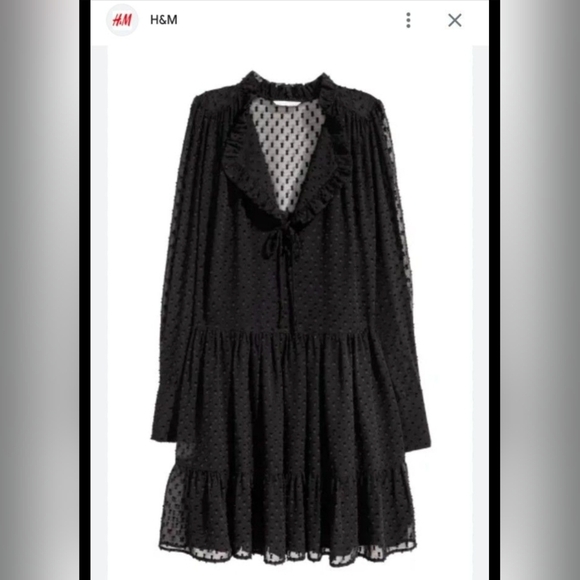 H&M Dresses & Skirts - H&M Black Long Sleeve V-Neck Sundress